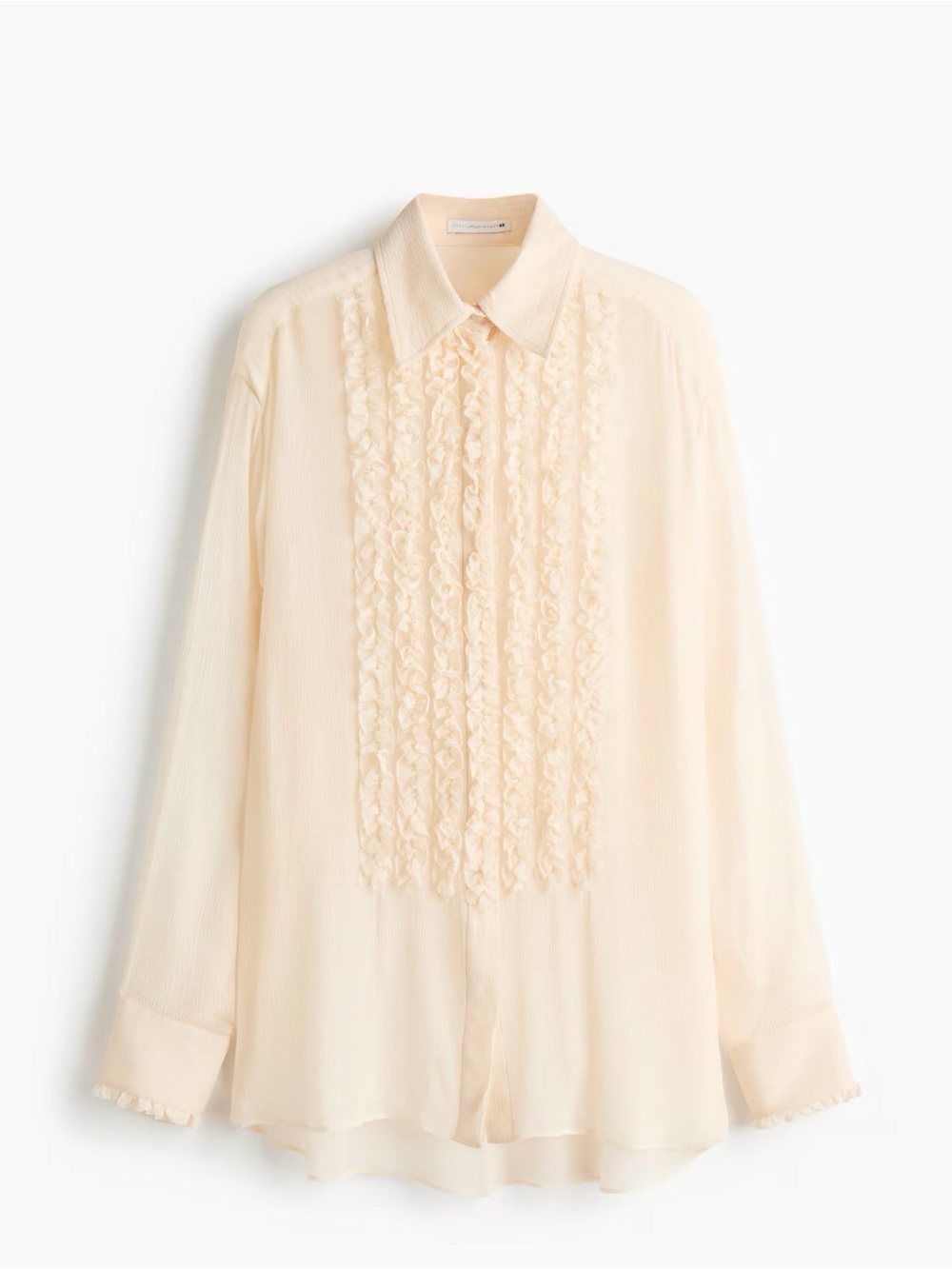 Stella McCartney collab with H&M Cream Ruffled Front Button-Up Blouse